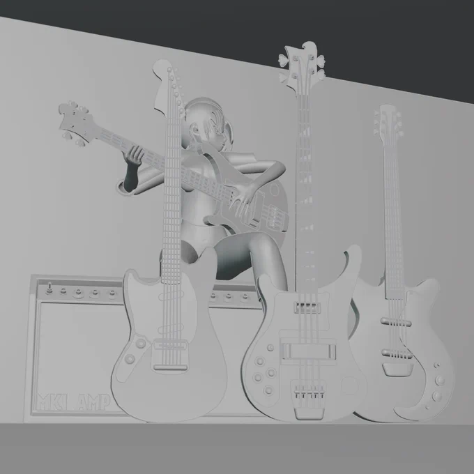 The scene with basic shading in Blender 3D