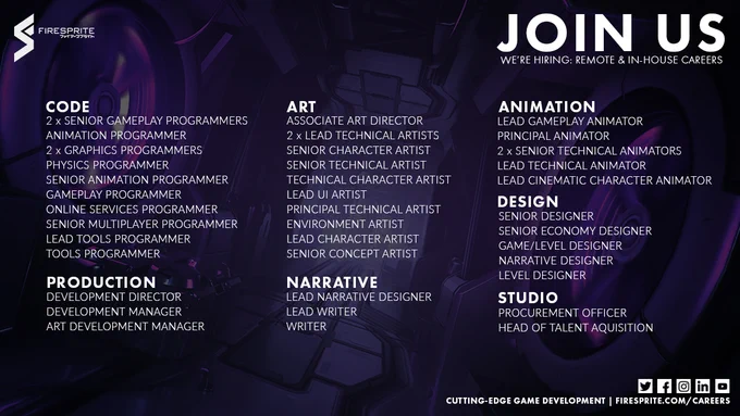 A concept art illustration for a video game is the backdrop to a list of all job vacancies at Firesprite