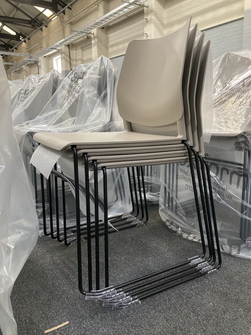 Melita stacking chair with black frames