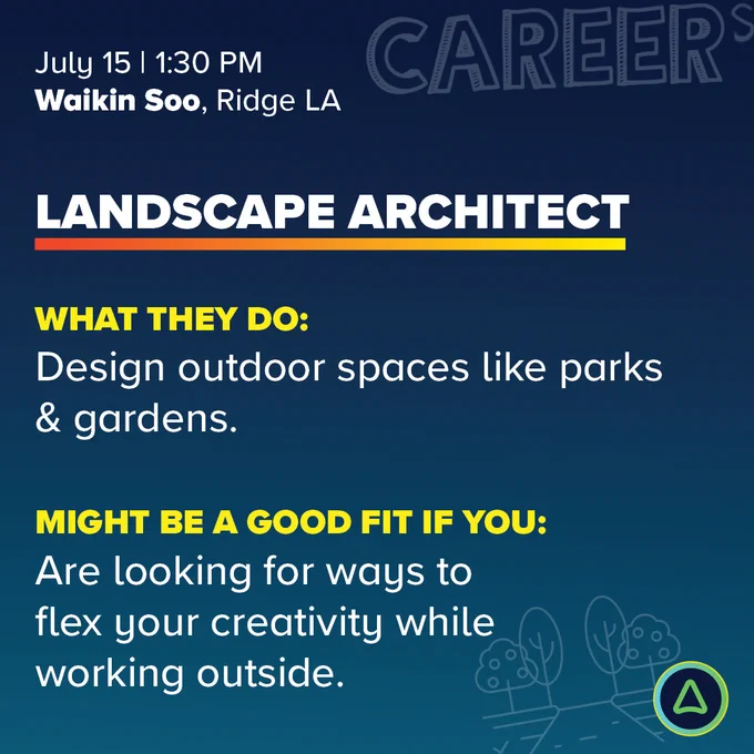 Sign up for a free interactive session with Waikin Soo from Ridge LA on July 15 to discover what it’s like to be a landscape architect.
