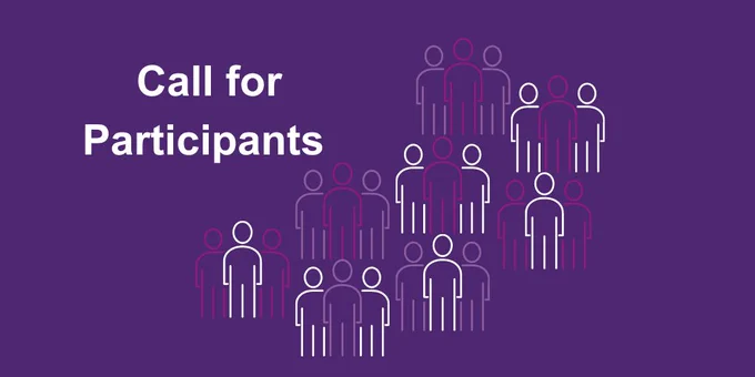 Call for participants with silhouetted people