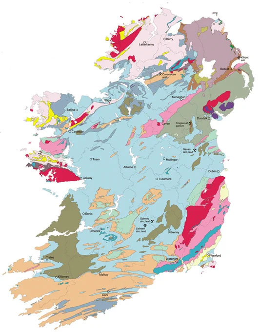 Geological map of Ireland