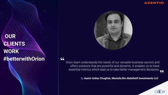Mostafa Bin Abdullatif Investments lauds Orion’s versatility and crucial support