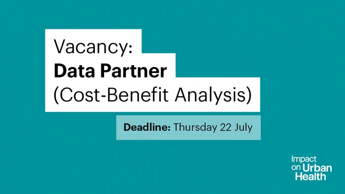 Vacancy: Data Partner (Cost-Benefit Analysis) Deadline Thursday 22 July