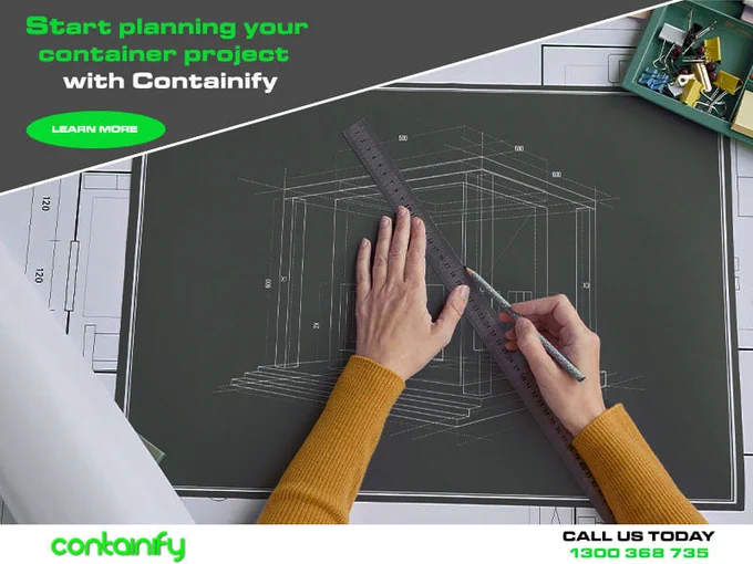 Plan your shipping container project with Containify. We specialise in designing and building shipping containers cafes, shipping containers bars, shipping container homes, granny flats and more. 