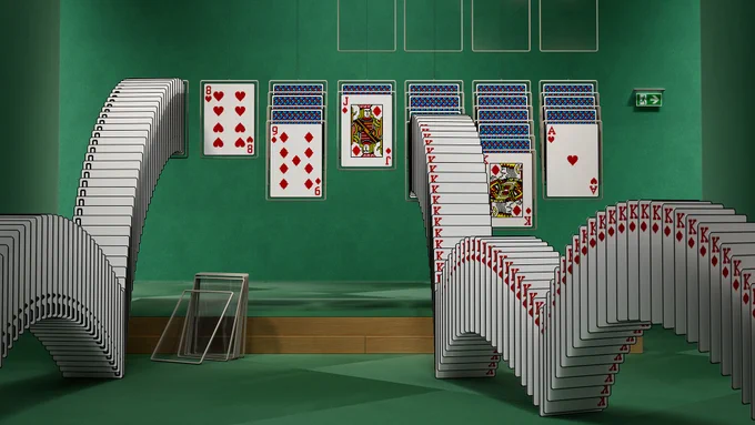 Nostalgic Microsoft Teams background featuring a game of Solitaire.