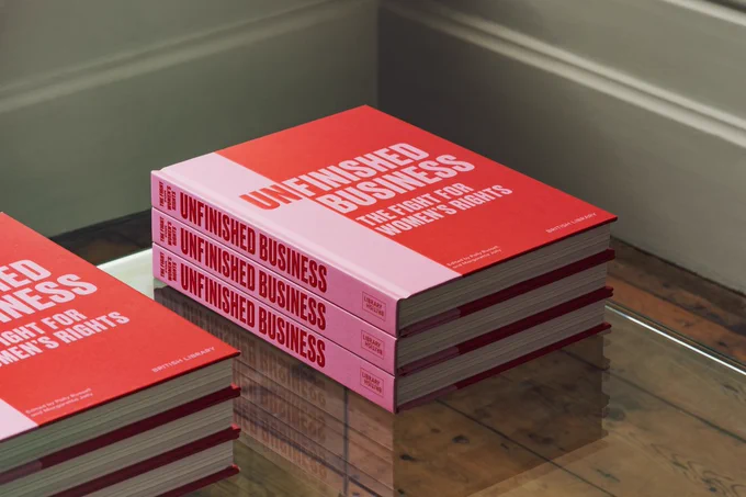 Unfinished Business: The fight for women's rights book. Designed by Here. Design, photographed by Ruth Ward.