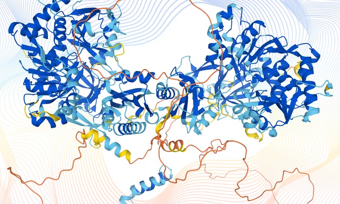 Protein structures representing the data obtained via AlphaFold.