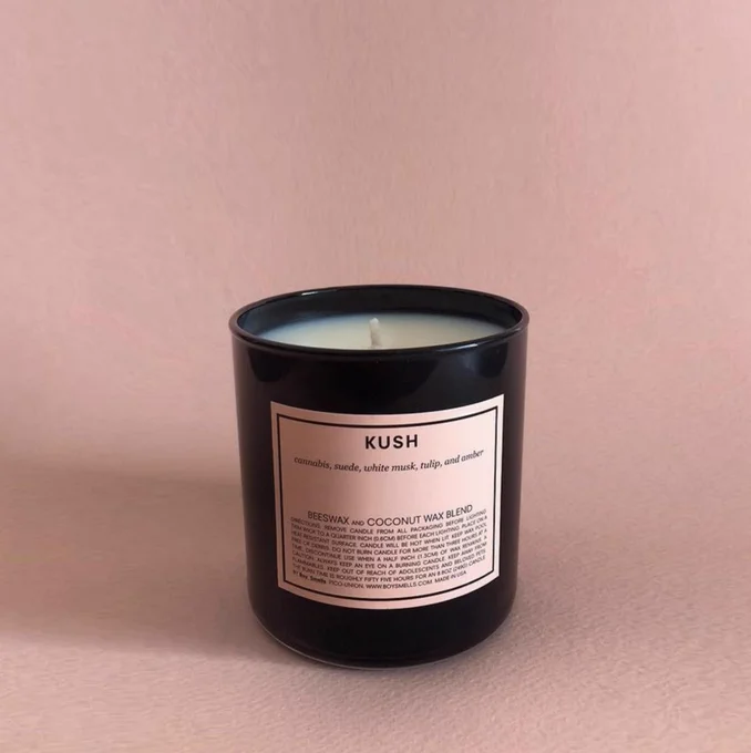 Kush candle in 2016 packaging.