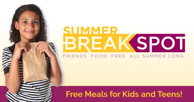 Summer Break Spot: free meals for kids and teens.