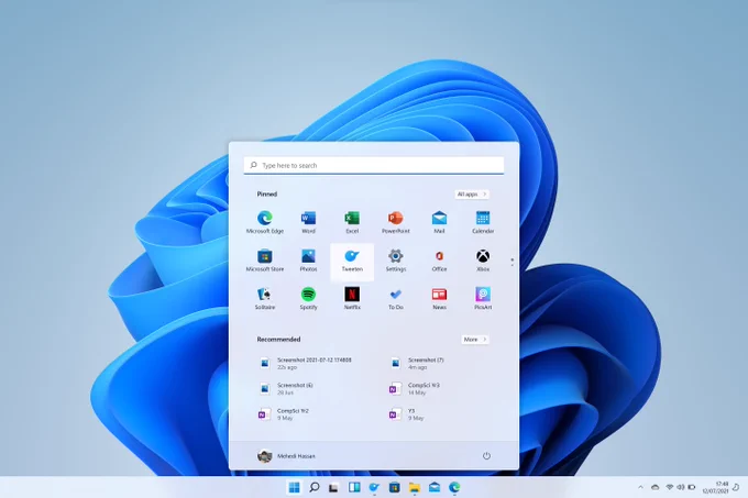 Screenshot of the new Tweeten logo on the Windows 11 Start Menu.