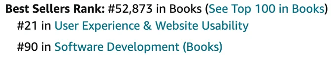#52873 in books, #21 in User experience and website usability, #90 in software development (books)