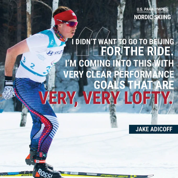jake adicoff image with quote: "I didn't want to go to beijing for the ride. I'm coming into this with very clear performance goals that are very, very lofty."