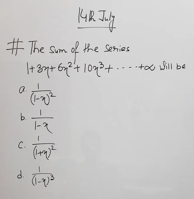 Find the sum of the given infinite series