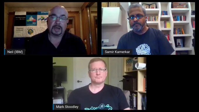 Screenshot of IBM developer video event  