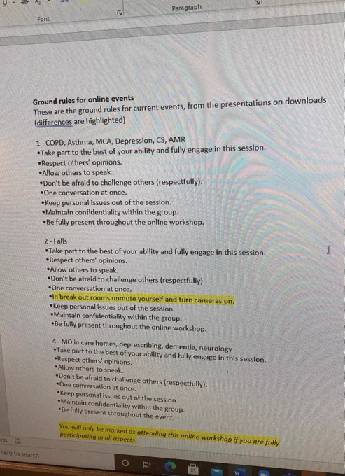 Some of CPPE's groundrules