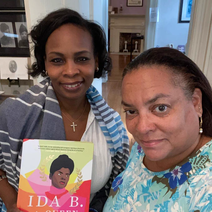 w/ Michelle Duster, Well-Barnett's great granddaughter.