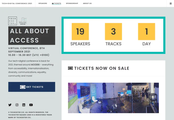 Screenshot of conference website