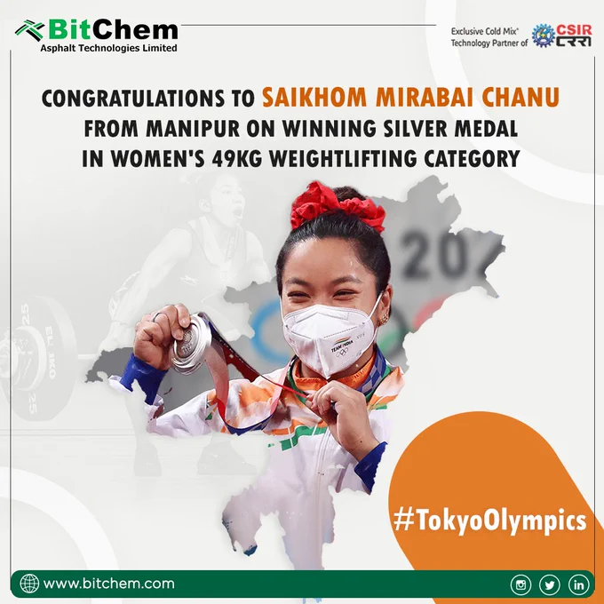 We are proud of Saikhom Mirabai Chanu who has made the entire India proud with her remarkable strength, confidence and talent. She hails from Manipur, Northeast India and we feel prouder to belong to the same region of the country. We wish her the best in future.
#Olympics2020 #TokyoOlympics #Cheer4India