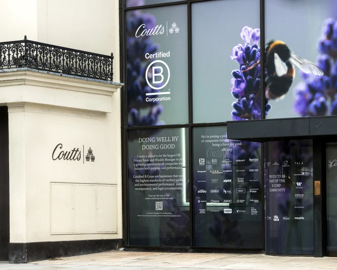 Coutts 440 Strand B Corp window display detail