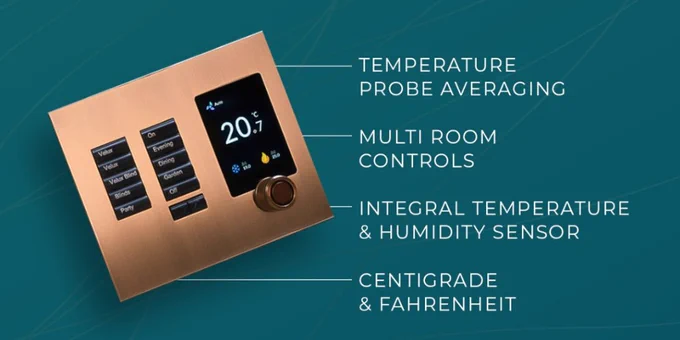 Lutron SeeTouch Thermostat, dual zone thermostat with dial