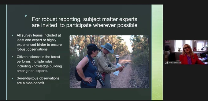 slide with two people conducting environmental monitoring. Reads: for robust reporting, subject matter experts are invited to participate wherever possible