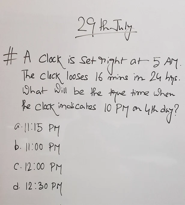What would be the true time as per the given scenario?