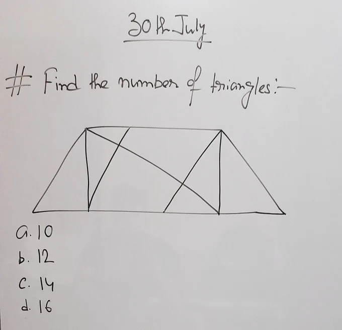 Find the number of triangles in the given figure