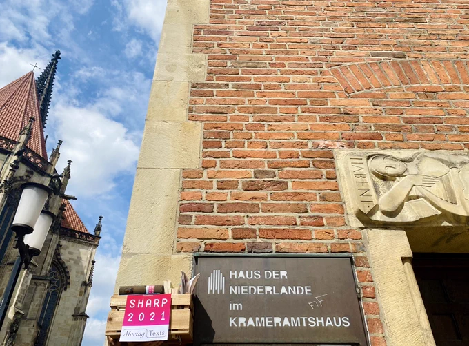 Our box of books at the Haus der Niederlande in Münster.