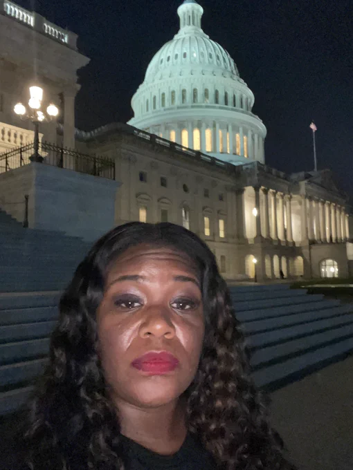 Selfie of Cori Bush outside the Capitol.