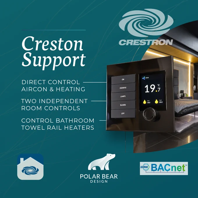 Crestron Thermostat, dual room thermostat with dial for climate control