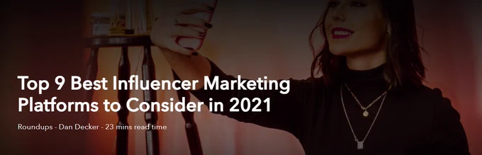 Top 9 Best Influencer Marketing Platforms to Consider in 2021
Influence4You / All That SaaS