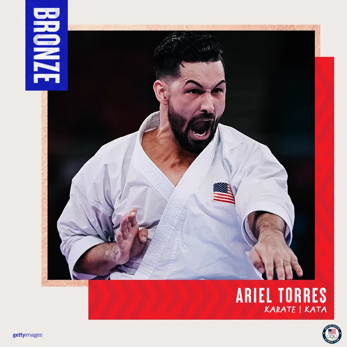 Bronze medal graphic, photo of Ariel Torres.