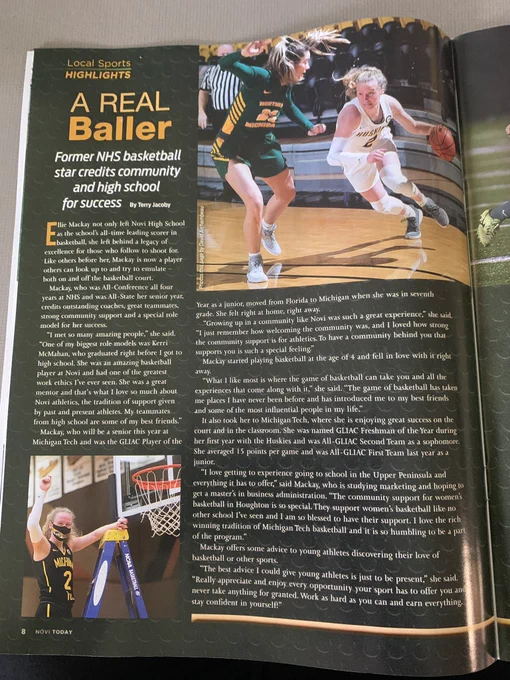 Story on former Novi girls basketball player.