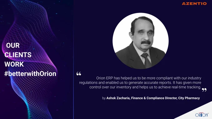 City Pharmacy extols the compliance and regulatory measures Orion brings to its business