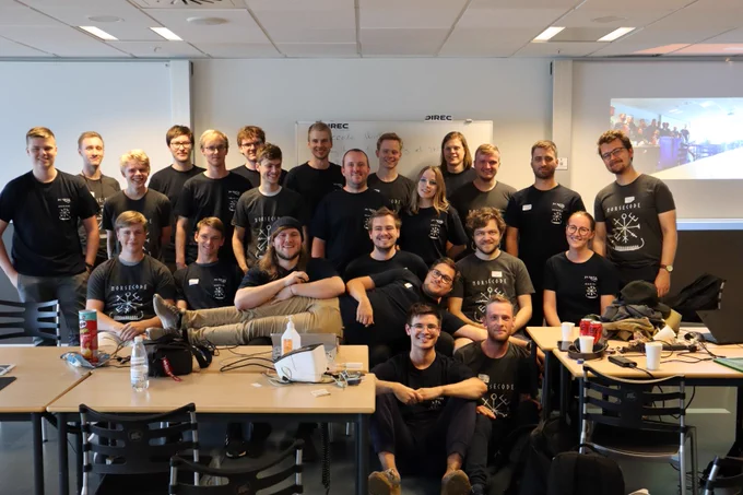 Group photo of the NorseCode meet-up Aarhus university in Copenhagen for the DefCon CTF