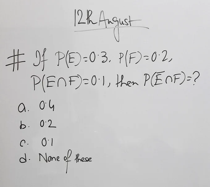 Find the given value by applying De'Morgans Law