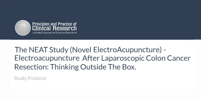 The NEAT Study (Novel ElectroAcupuncture) - Electroacupuncture After Laparoscopic Colon Cancer Resection: Thinking Outside The Box 