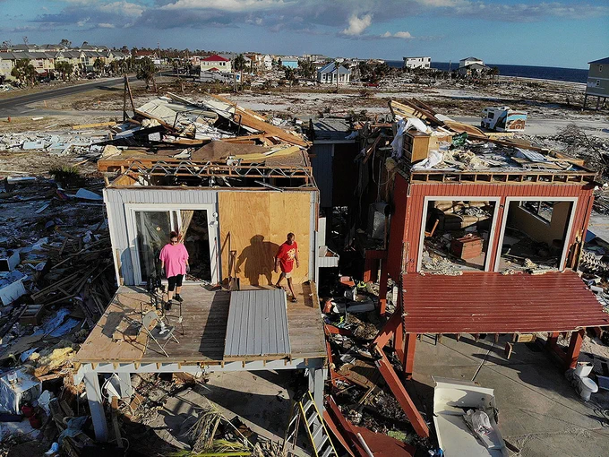 Bela and Jaques Sebastiao surveyed their destroyed home in Mexico Beach, Fla., after Hurricane Michael in 2018