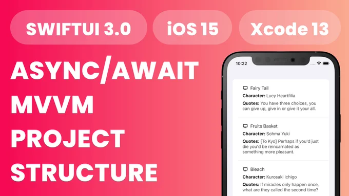 Async/Await SwiftUI Thumbnail for my latest YouTube video