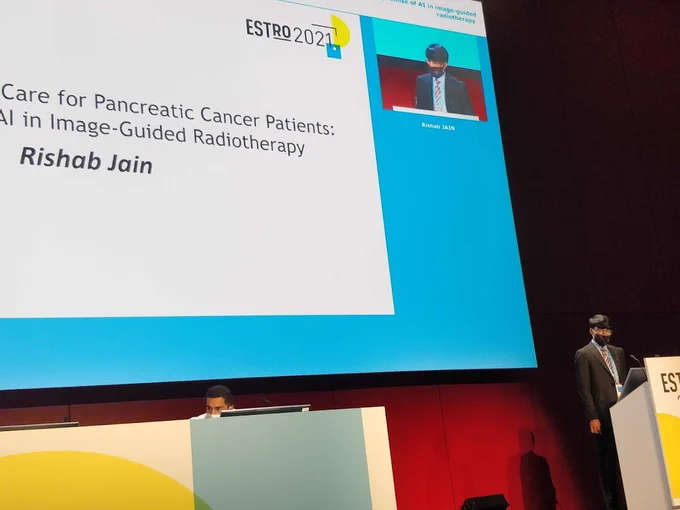 Presentation on Improving Patient Quality of Care for Pancreatic Cancer Patients: The Promise of AI in Image-Guided Radiotherapy -- at ESTRO 2021 in Madrid, Spain.