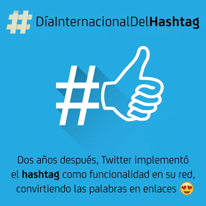 Un dibujo del hashtag con una mano de "Me gusta"