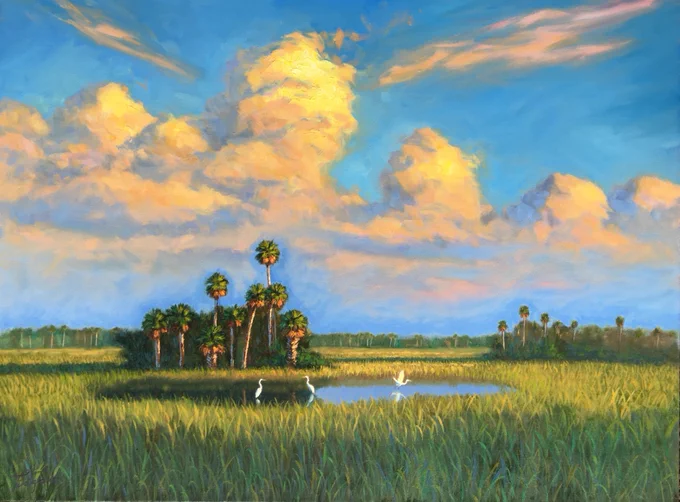 "Everglades Beauty" by Tim Forman, original oil on canvas, 30” x 40”
