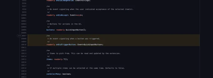 The lines of code are highlighted in both github.com and github.dev