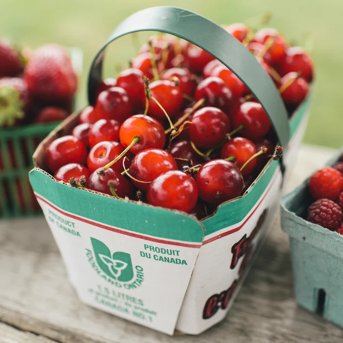 A box of cherries