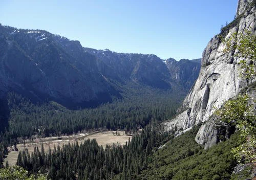 Yosemite Valley, California is an example of a U shaped glacial valley