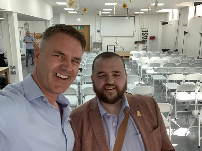Photo of me and Gavin before the event