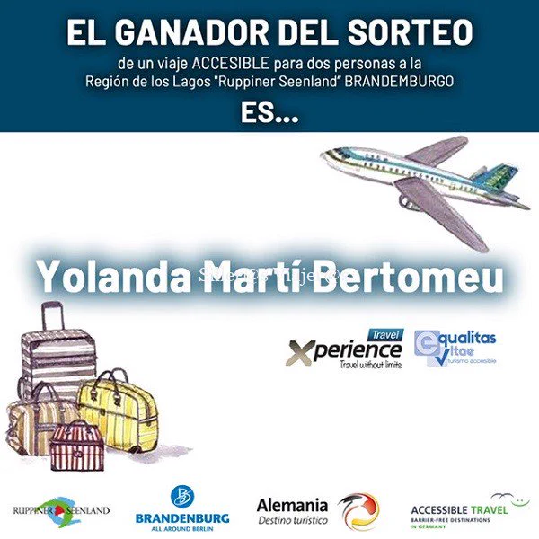 Anuncio ganadora del sorteo y logos de entidades colaboradoras.