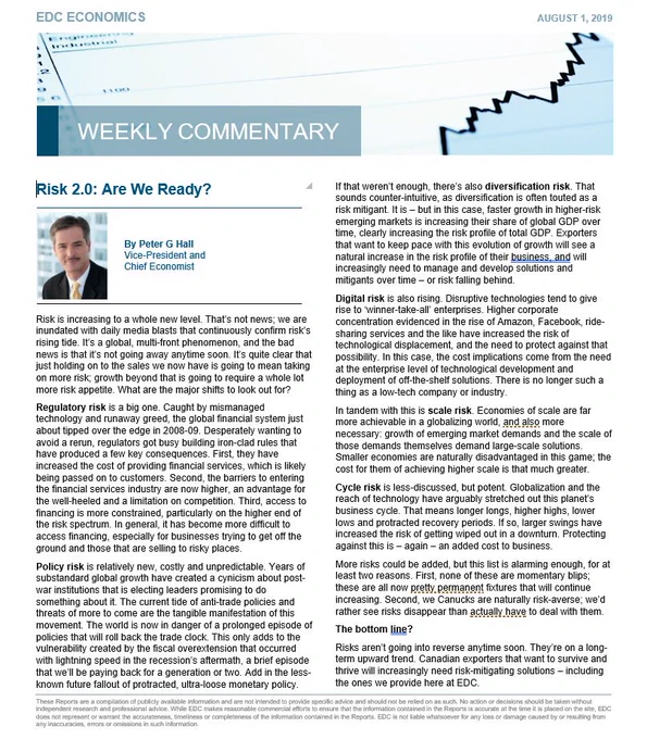 Full text of my August 1, 2019 Weekly Commentary