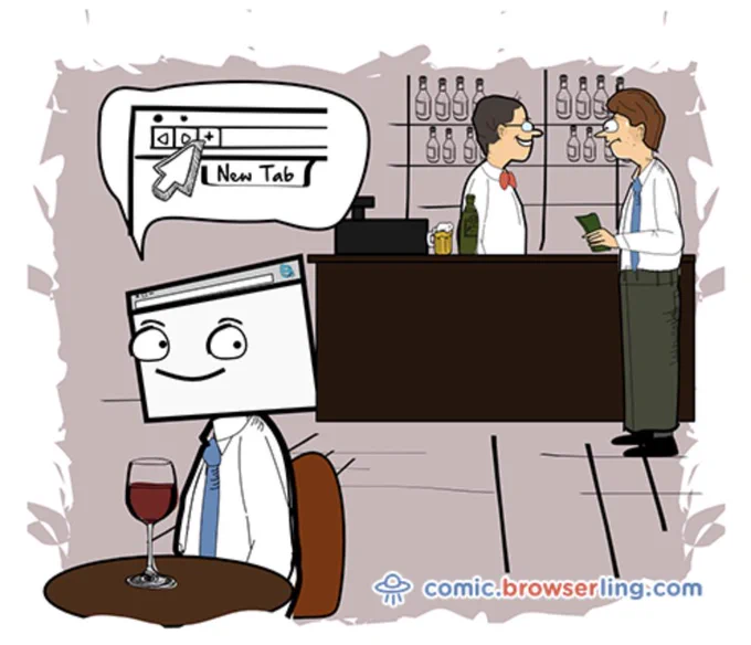 Web browser person sitting at a bar with a glass of wine